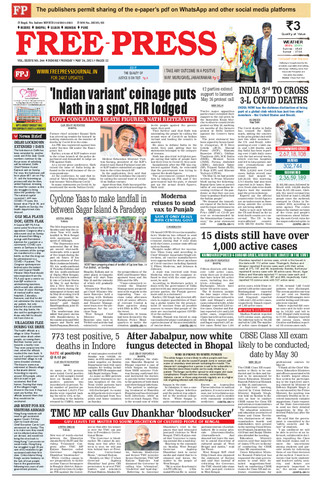 The Free Press Journal Indore Mon May 24 2021 Epaper Online Jionews